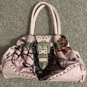 Pink and Brown Camo Women's Purse Bag